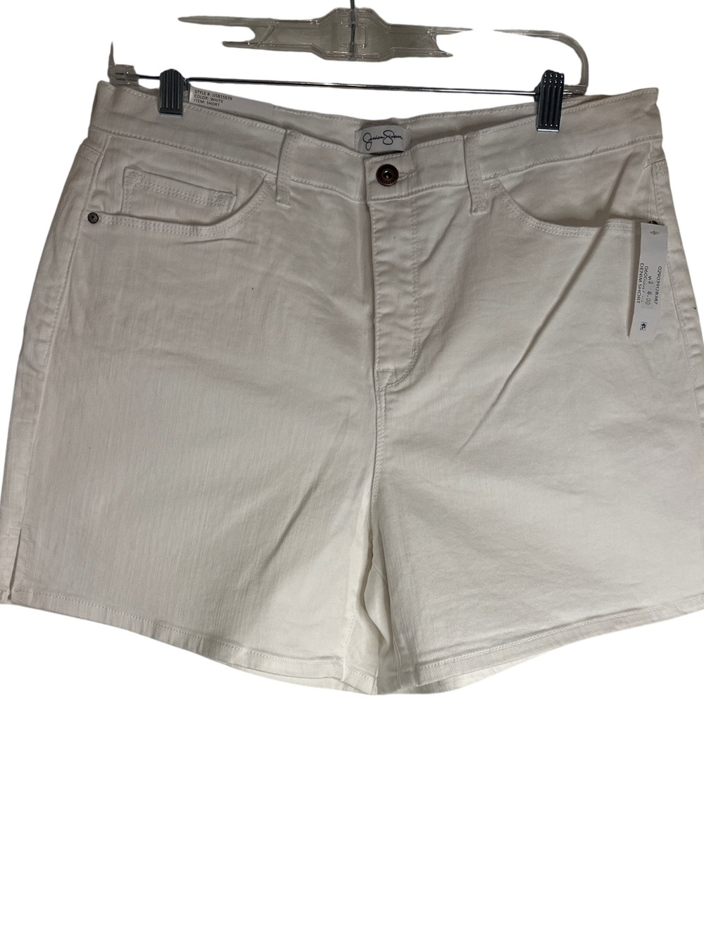 Jessica Simpson white side slit denim short, NWT size 12